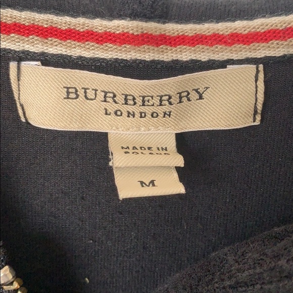 BURBERRY | Black Terry Peplum Zipper Hoodie Medium - Picture 6 of 16